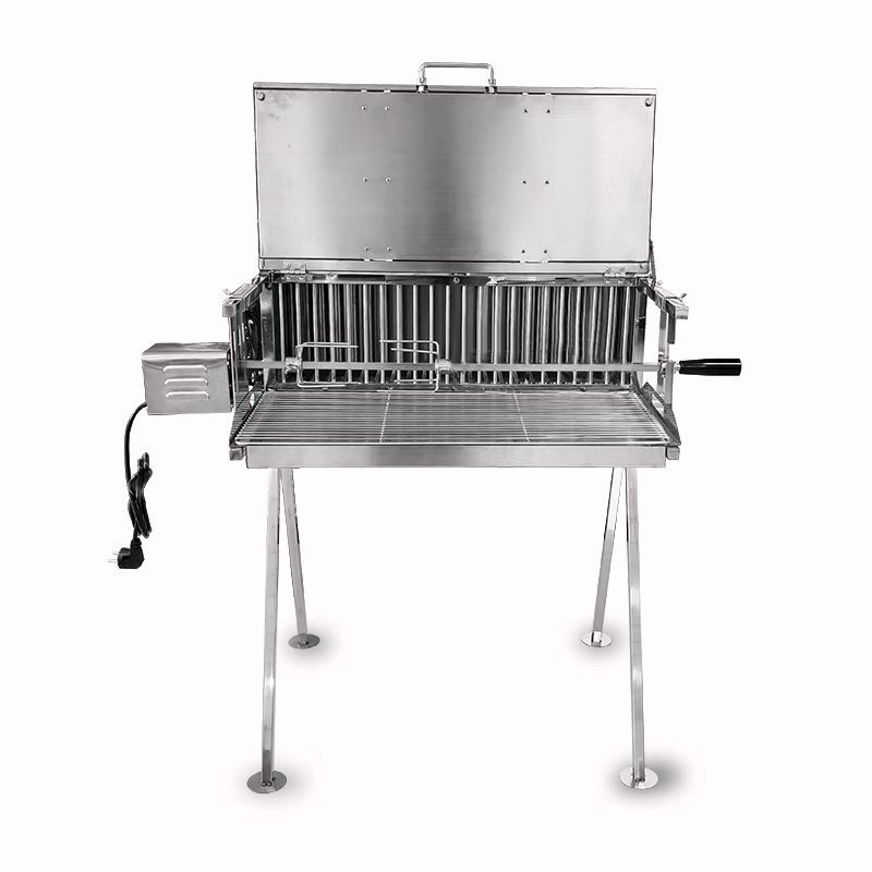 Gril se zadním topeništěm a motorem až 30 kg 1000/520/1000 mm (Kyperské grilovací systémy)