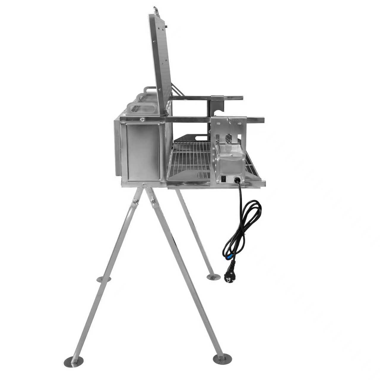 Gril se zadním topeništěm a motorem až 30 kg 1000/520/1000 mm (Kyperské grilovací systémy)