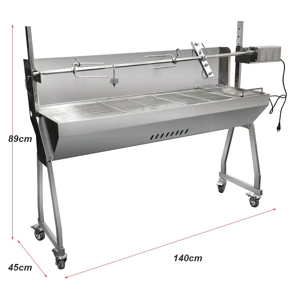 Gril na sele, jehně, prase s motorem až 100 kg 1400/450/890 mm (Kyperské grilovací systémy)