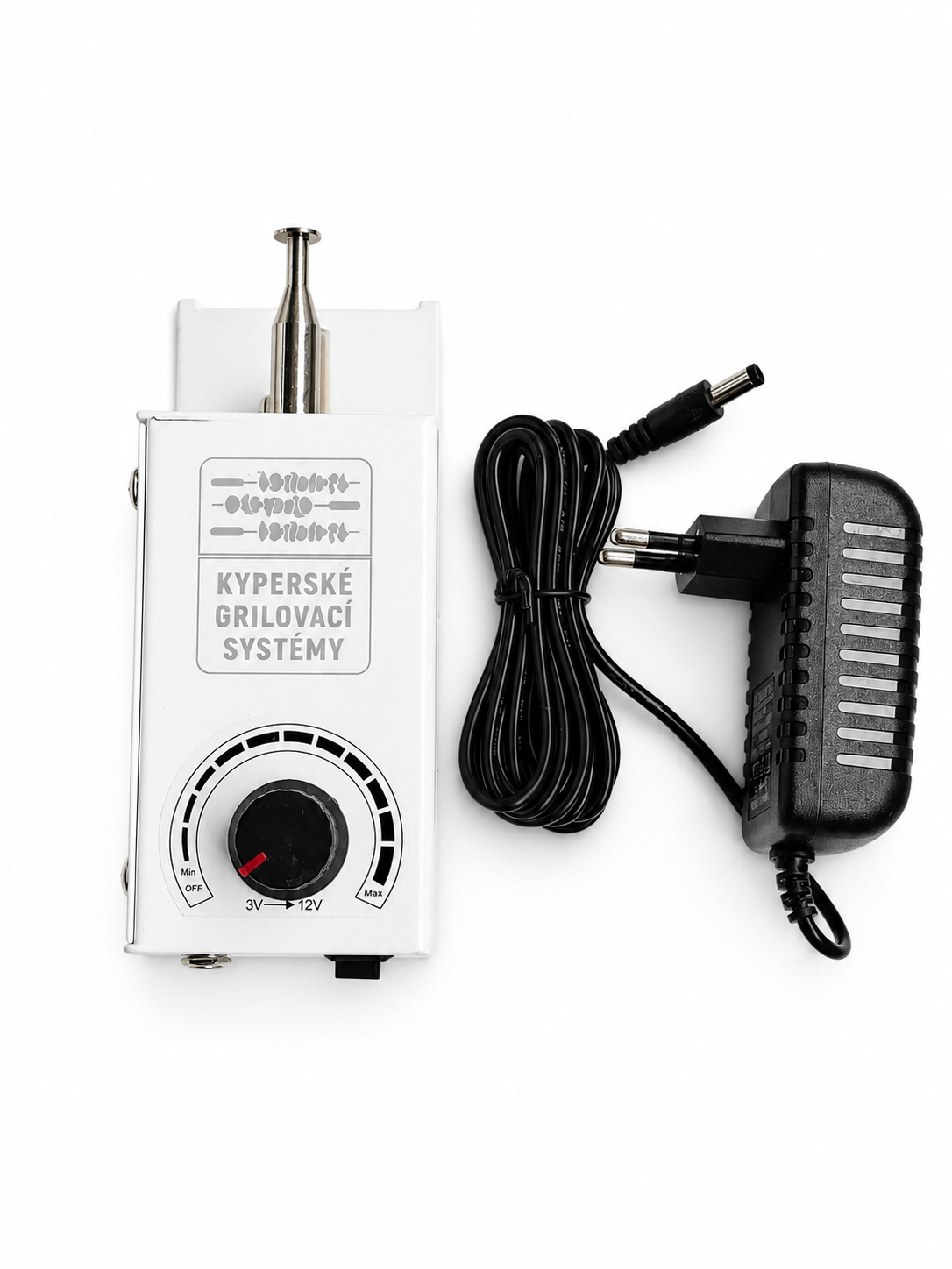 Grilovací motor až 15 Kg s regulací otáček a unašečem 5,5 x 5,5 mm (Kyperskégrilovacísystémy)