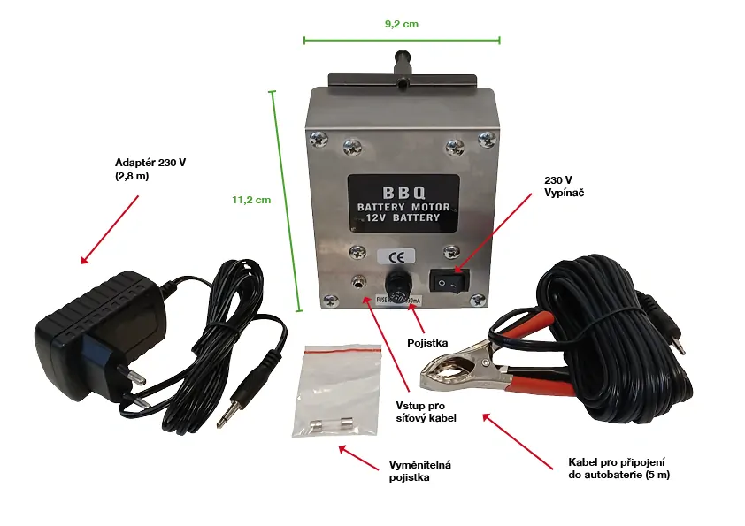 Grilovací motor jehně/sele/prase možnost zatížení až 100 Kg (15W) (KORAKAS IRONWORKS LTD)