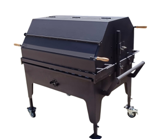 Gril se zadním topeništěm a s motorem až 60 Kg - 850/700/1100 mm
