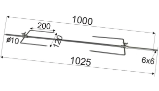 Grilovací jehla nerezová ocel 1000mm/10mm/6x6mm - drůbež, kýta (Marcel Teplý)