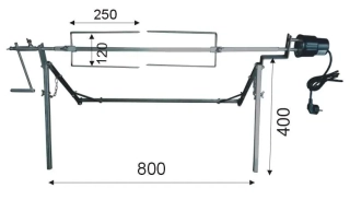 Gril na kuřata 800 s motorem elektrický/USB DO 16 kg (KAREL JANEČEK) 