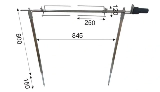 Gril na kuřata 800 na zapíchnutí s motorem elektrický/USB DO 16 kg (KAREL JANEČEK) 